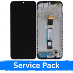Ekranas skirtas Xiaomi Redmi 10C / Poco C40 juodas su rėmeliu (Service Pack)