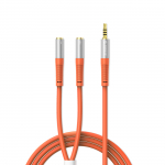 Orico AX2-10 3,5 mm helijagaja kaabel k&otilde;rvaklappidele ja mikrofonile, 1 m &ndash; oranž