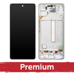 LCD Display Compatible With Samsung A536 A53 5G with Frame / White / OEM