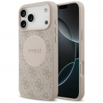 GUESS &uuml;mbris jaoks IPHONE 17 Pro Max compatible with MagSafe GUHMP17XP4PGRSGP (PU 4G Circle W/ Classic Logo) roosa