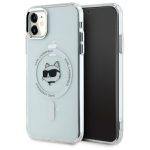 Karl Lagerfeld IML Metal Choupette Head MagSafe iPhone 11 &Uuml;mbris - valge