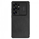Nillkin Qin Pro &Uuml;mbris jaoks Samsung Galaxy S25 Ultra with Flip and Camera Cover - must