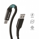 Crong Armor Link USB-A&ndash;USB-C kaabel, 25 cm, 60 W PD, 3 A, must