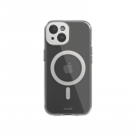 Moshi iGlaze MagSafe &uuml;mbris seadmele iPhone 15, l&auml;bipaistev Luna Silver detailidega