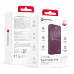 MagSafe'iga &uuml;hilduv akupank Forcell F-Energy SuperSlim F10K8, QC4.0, PD3.0, 15 W, 10000 mAh, kirsipunane