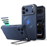 ESR Cyber Tough Kickstand MagSafe &uuml;mbris mudelitele iPhone 18 Pro / 17 Pro, tumesinine