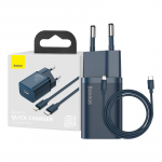 Baseus Super Si Quick Laadija 1C 20W with USB-C kaabel jaoks Lightning 1m (sinine)