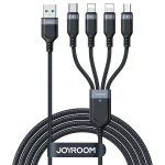 Joyroom Multi-Use Series S-A18 4in1 USB-A - USB-C / Lightning / Lightning / micro USB kaabel 1.2m - must