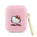 Hello Kitty Silicone 3D Kitty Head &uuml;mbris jaoks AirPods 1/2 - roosa