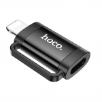 Adapteris Hoco (UA31B) i&scaron; Lightning į USB-C (OTG) juodas