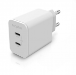 mophie Wall Adapter USB-C PD DUAL 45W GaN EU (2x USB-C), valge