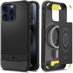 Spigen Rugged Armor Mag &Uuml;mbris with MagSafe jaoks iPhone 15 Pro Max - Matte must