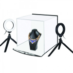 Photo box koos a komplekt ring lamps, 30x30x30cm
