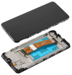 Ekranas Samsung A035G (A03 2022) su lietimui jautriu stikliuku ir rėmeliu Black originalus