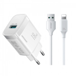 Laadija Joyroom JR-TF4 18W USB-A + USB-A kuni Lightning Kaabel 1.0m valge