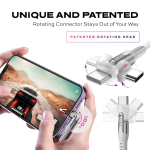 STATIK PowerPivot Pro nailonpunumisega kaabel, USB-C kuni USB-C, 1 m, valge