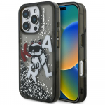 Karl Lagerfeld Liquid Glitter Choupette Logo &Uuml;mbris jaoks iPhone 16 Pro - must