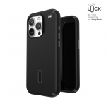 Speck Presidio2 Pro ClickLock MagSafe &uuml;mbris seadmele iPhone 15 Pro, mustas ja kiltkivihallis v&auml;rvitoonis
