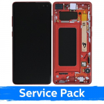 LCD Ekraan &Uuml;hildub Samsung G975 S10 Plus Koos Frame / Cardinal Punane / (Service Pack)