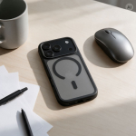 Case for iPhone 15 Pro Forcell F-Protect Smoke Hybrid Premium Lite compatible with MagSafe black
