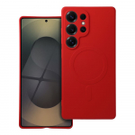 SILICONE MAG &Uuml;MBRIS compatible with MagSafe jaoks SAMSUNG S25 Ultra punane