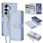 Dux Ducis Lawa Leather &Uuml;mbris jaoks Samsung Galaxy S25+ with Detachable Magnetic Wallet - sinine