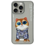 Nimmy Glasses Cool Cat &Uuml;mbris jaoks iPhone 15 Pro Max - Hall