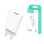 Laadija Denmen (DC01) (1xUSB 2.4A) valge