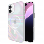 Case-Mate Soap Bubble MagSafe &uuml;mbris seadmele iPhone 16 Plus, sillerdav