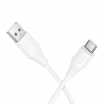 Silicone Kaabel USB A to USB C Hoco 3A 1 m X124 valge
