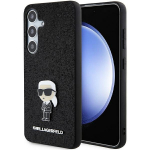 Karl Lagerfeld Fixed Glitter Ikonik Logo Metal Pin &uuml;mbris jaoks Samsung Galaxy S24+ - must