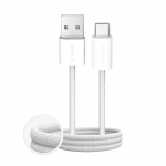 Puro Fabrik 2.0 10W USB-A - USB-C Braided Kaabel 1.5m - valge