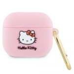 Hello Kitty Silicone 3D Kitty Head &uuml;mbris jaoks AirPods 3 - roosa
