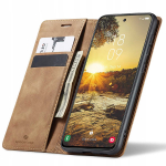 Spacecase Dėklas Wallet Galaxy S24 FE &scaron;viesiai rudas
