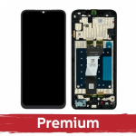 LCD ekranas suderinamas su Samsung A057 A05s juodas su rėmeliu OEM