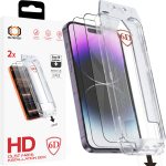 Tel Protect Dust-Free Easy Fit Full Glue 6D karastatud klaas Iphone 14 must - 2 tk