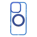 Case for iPhone 16 PRO Frame Circle Stand compatible with MagSafe navy blue