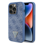 Guess GUHCP15LP4TDPB iPhone 15 Pro 6.1" sinine/sinine hardcase Leather 4G Triangle Strass