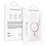 Liavec Glossy Magsafe Clear &Uuml;mbris do Iphone 15 Pro Max r&oacute;żowy