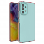 Spring Case kate geelist TPU kate v&auml;rvilise raamiga Samsung Galaxy A73 jaoks heleroosa