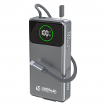 Dudao K31 Pro 45W 20000mAh Akupank with Built-in Retractable USB-C Kaabel - hall