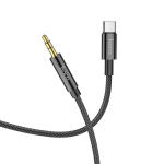 AUX kaabel Jack 3,5 mm USB C Hoco 1 m UPA19 must