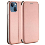 Beline Knygutės dėklas Magnetic iPhone 15 Plus 6,7" rožinis auksinis