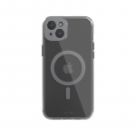 Moshi iGlaze MagSafe &uuml;mbris seadmele iPhone 15 Plus, l&auml;bipaistev Meteorite Gray detailidega