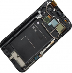 Ekranas Samsung N7100 Note 2 su lietimui jautriu stikliuku ir rėmeliu Black originalus (service pack)