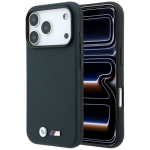 BMW M Quadrille Kevlar Metal Logo MagSafe &uuml;mbris mudelile iPhone 17 Pro / 18 Pro &ndash; tumesinine
