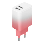 Setty charger 2x USB 18W LSIG-AA-20 valge-roosa gradient