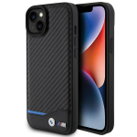 BMW Leather Carbon &uuml;mbris jaoks iPhone 15 Plus - must