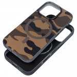 Dėklas telefonui FORCELL F-PROTECT su dviejų sluoksnių 4D technologija, militarinio kritimo testo suderinamas IPHONE 16 PRO desertinis kamufliažas