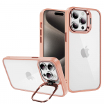 Tel Protect Kickstand &Uuml;mbris + camera glass (lens) jaoks Iphone 12 Pro Max light roosa